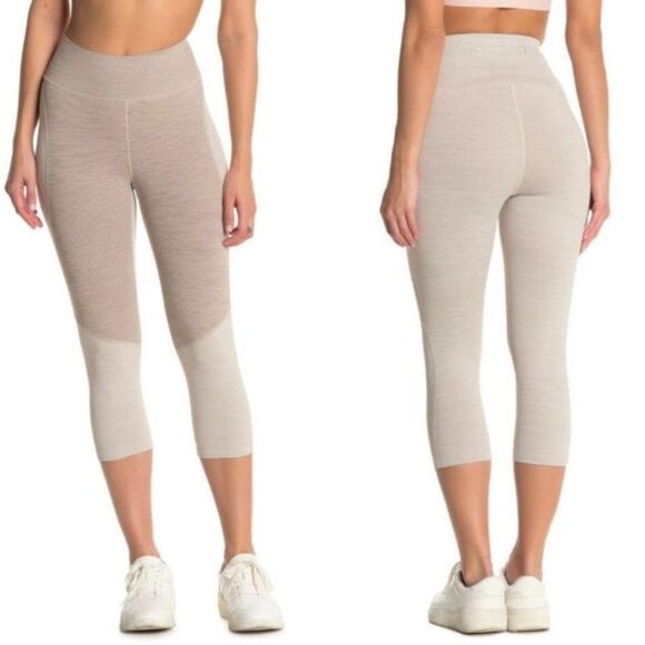 Outdoor Voices Tech Sweat Capri Leggings Two Tone Coyote Atmosphere Size S - Picture 1 of 11